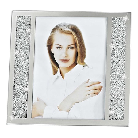 Palacedesigns 5 x 7 in. Silver Crystalized Picture Frame PA3084826
